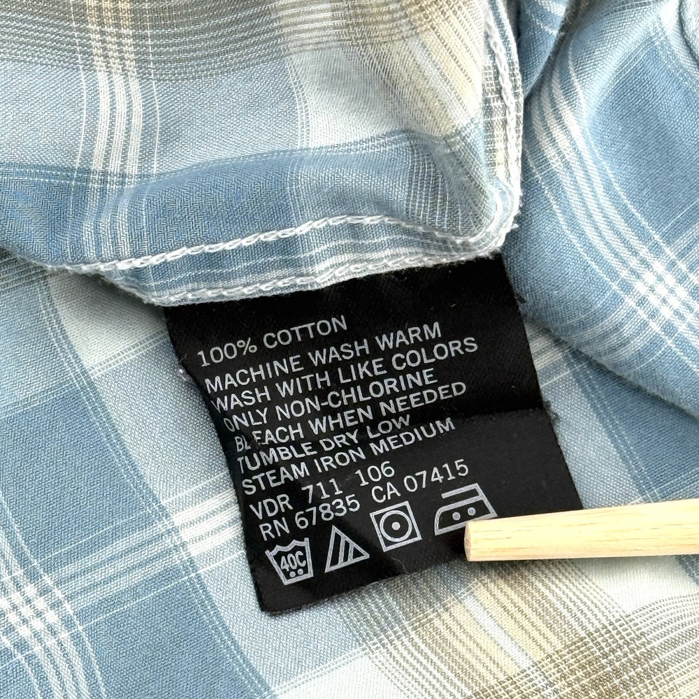 Nautica Men's 80s 2 ply cotton plaid button shirt long sleeve XXL Blue/White/Tan - Picture 8 of 8